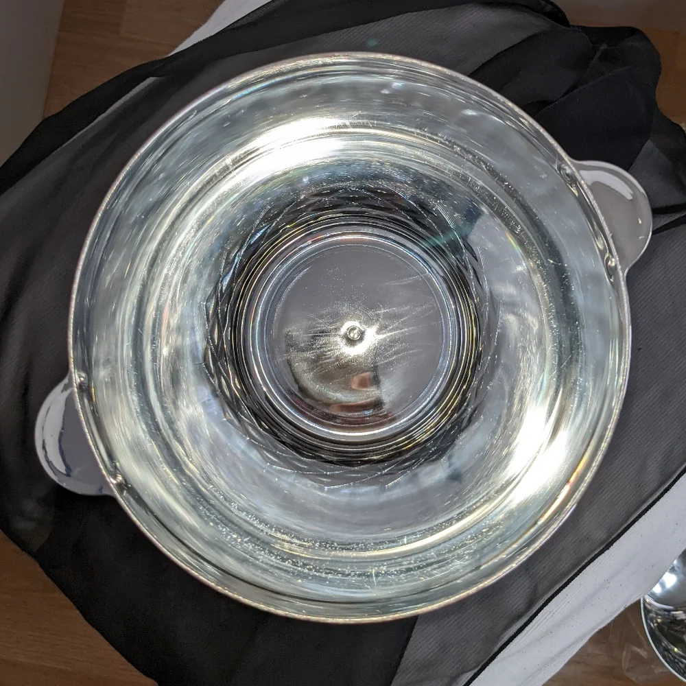 Greenbrier Intl NWOT ice bucket plastic mirror like silver 2 qt Set of 3